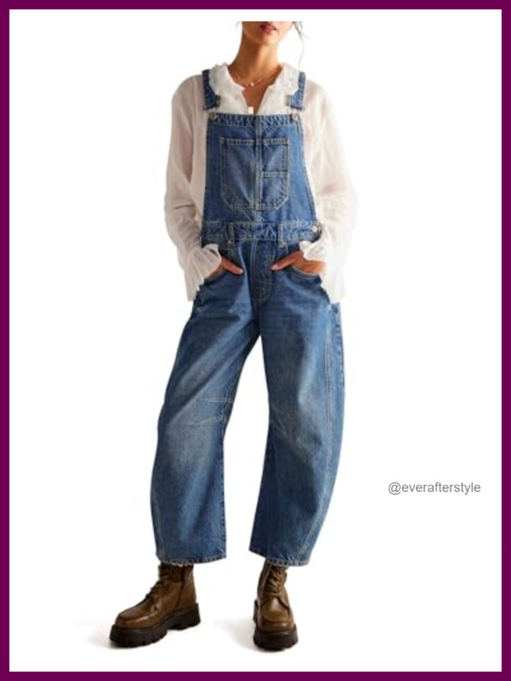 Women's Barrel Wide Leg Denim Overalls Baggy Bib Jeans Adjustable Stretch
